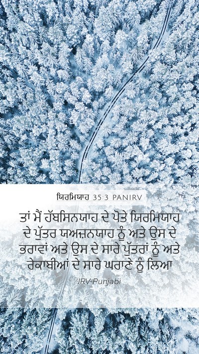 ਯਿਰਮਿਯਾਹ 35:3 PANIRV Mobile Phone Wallpaper - ਤਾਂ ਮੈਂ ਹੱਬਸਿਨਯਾਹ - Mobile Bible Verse Wallpaper
