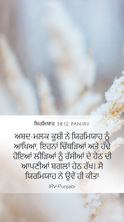 ਯਿਰਮਿਯਾਹ 38:12 PANIRV Mobile Phone Wallpaper - ਅਬਦ-ਮਲਕ ਕੂਸ਼ੀ ਨੇ - Mobile Bible Verse Wallpaper