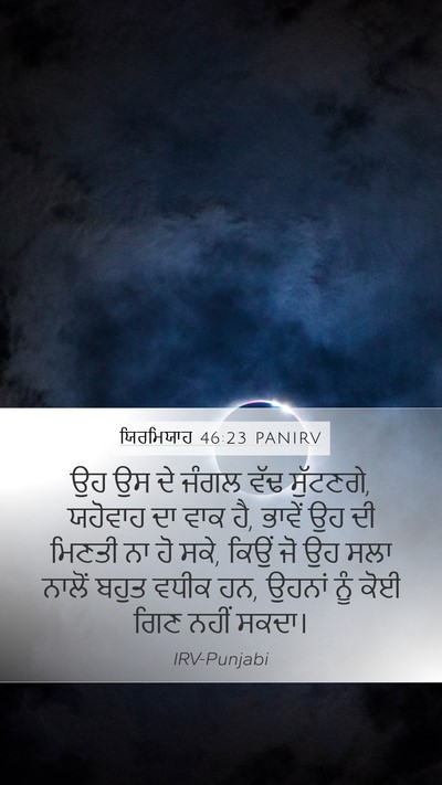 ਯਿਰਮਿਯਾਹ 46:23 PANIRV Mobile Phone Wallpaper - ਉਹ ਉਸ ਦੇ ਜੰਗਲ ਵੱਢ - Mobile Bible Verse Wallpaper