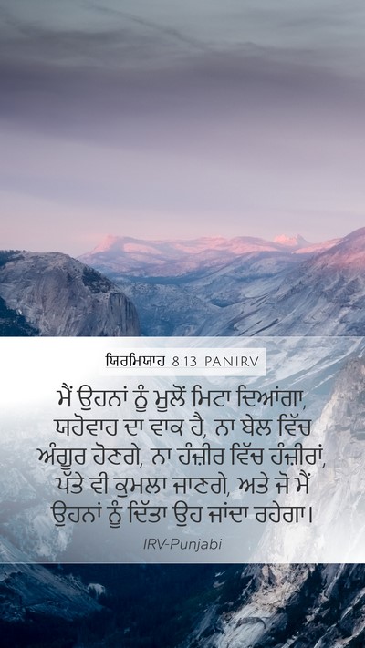 ਯਿਰਮਿਯਾਹ 8:13 PANIRV Mobile Phone Wallpaper - ਮੈਂ ਉਹਨਾਂ ਨੂੰ - Mobile Bible Verse Wallpaper