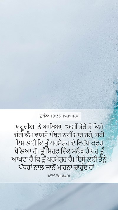 ਯੂਹੰਨਾ 10:33 PANIRV Bible Verse Image