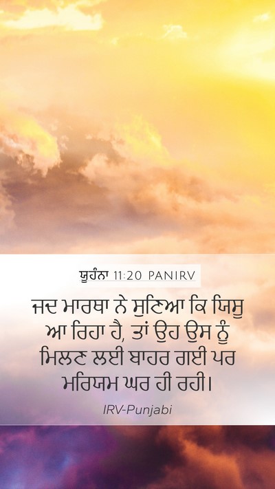 ਯੂਹੰਨਾ 11:20 PANIRV Mobile Phone Wallpaper - ਜਦ ਮਾਰਥਾ ਨੇ ਸੁਣਿਆ - Mobile Bible Verse Wallpaper