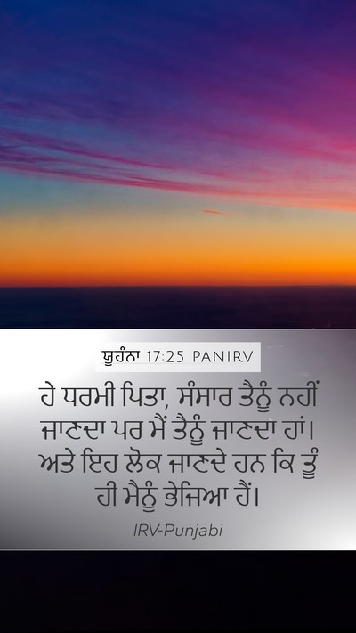 ਯੂਹੰਨਾ 17:25 PANIRV Bible Verse Image