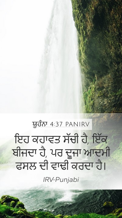 ਯੂਹੰਨਾ 4:37 PANIRV Mobile Phone Wallpaper - ਇਹ ਕਹਾਵਤ ਸੱਚੀ ਹੈ, - Mobile Bible Verse Wallpaper