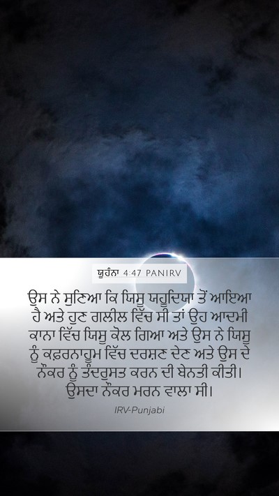 ਯੂਹੰਨਾ 4:47 PANIRV Bible Verse Image