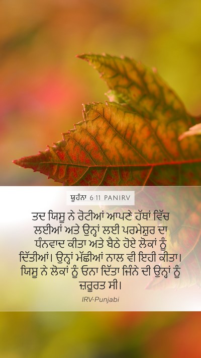 ਯੂਹੰਨਾ 6:11 PANIRV Bible Verse Image