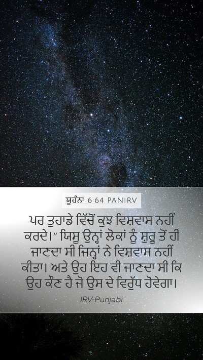ਯੂਹੰਨਾ 6:64 PANIRV Bible Verse Image