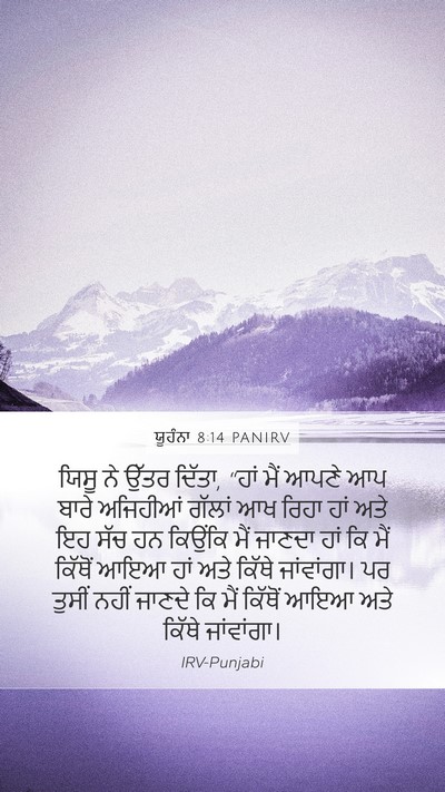 ਯੂਹੰਨਾ 8:14 PANIRV Bible Verse Image