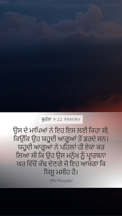ਯੂਹੰਨਾ 9:22 PANIRV Bible Verse Image