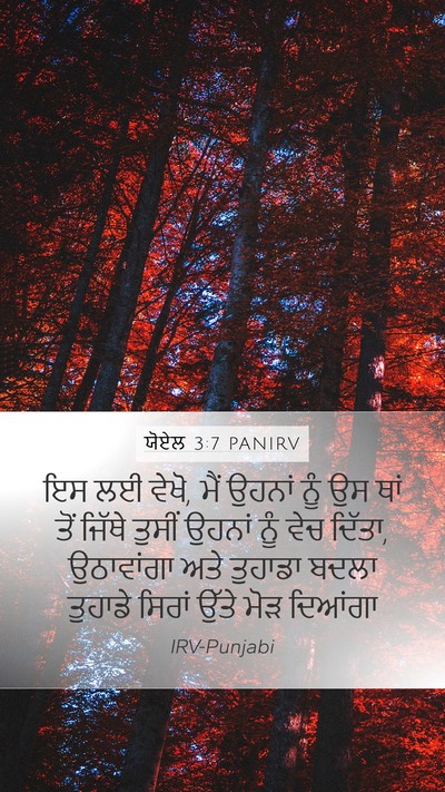 ਯੋਏਲ 3:7 PANIRV Mobile Phone Wallpaper - ਇਸ ਲਈ ਵੇਖੋ, ਮੈਂ - Mobile Bible Verse Wallpaper