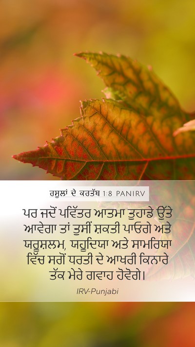 ਰਸੂਲਾਂ ਦੇ ਕਰਤੱਬ 1:8 PANIRV Bible Verse Image