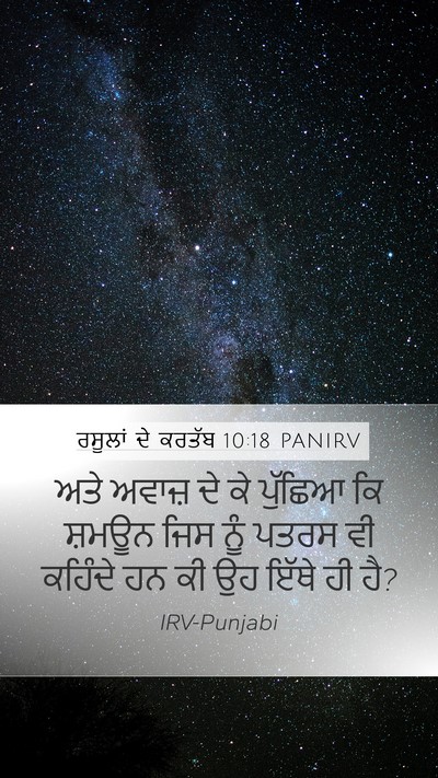 ਰਸੂਲਾਂ ਦੇ ਕਰਤੱਬ 10:18 PANIRV Mobile Phone Wallpaper - ਅਤੇ ਅਵਾਜ਼ ਦੇ ਕੇ - Mobile Bible Verse Wallpaper