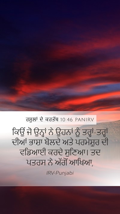 ਰਸੂਲਾਂ ਦੇ ਕਰਤੱਬ 10:46 PANIRV Bible Verse Image