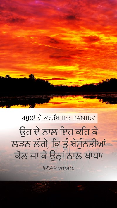 ਰਸੂਲਾਂ ਦੇ ਕਰਤੱਬ 11:3 PANIRV Bible Verse Image