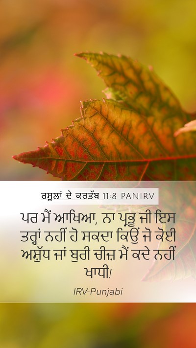 ਰਸੂਲਾਂ ਦੇ ਕਰਤੱਬ 11:8 PANIRV Bible Verse Image