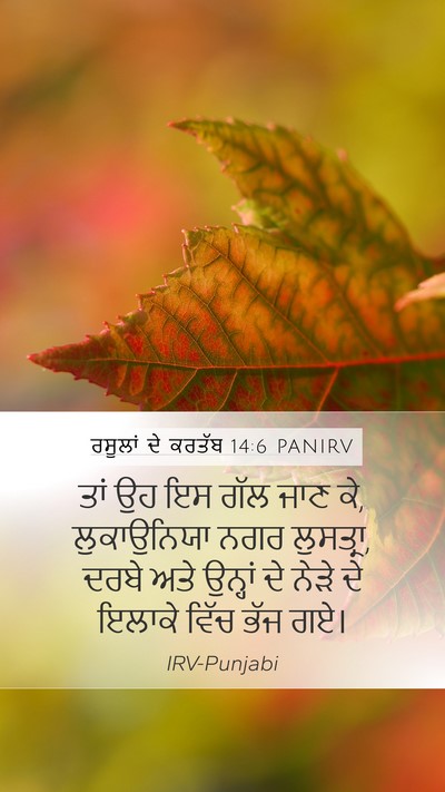 ਰਸੂਲਾਂ ਦੇ ਕਰਤੱਬ 14:6 PANIRV Bible Verse Image