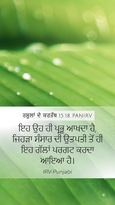 ਰਸੂਲਾਂ ਦੇ ਕਰਤੱਬ 15:18 PANIRV Bible Verse Image