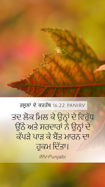 ਰਸੂਲਾਂ ਦੇ ਕਰਤੱਬ 16:22 PANIRV Bible Verse Image