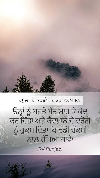 ਰਸੂਲਾਂ ਦੇ ਕਰਤੱਬ 16:23 PANIRV Bible Verse Image