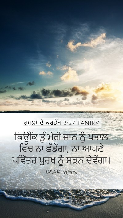 ਰਸੂਲਾਂ ਦੇ ਕਰਤੱਬ 2:27 PANIRV Bible Verse Image