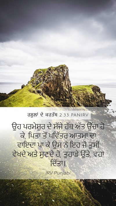 ਰਸੂਲਾਂ ਦੇ ਕਰਤੱਬ 2:33 PANIRV Bible Verse Image