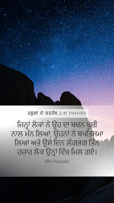 ਰਸੂਲਾਂ ਦੇ ਕਰਤੱਬ 2:41 PANIRV Bible Verse Image