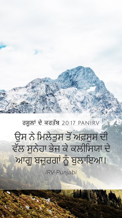 ਰਸੂਲਾਂ ਦੇ ਕਰਤੱਬ 20:17 PANIRV Bible Verse Image