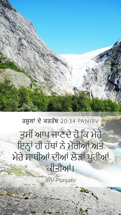 ਰਸੂਲਾਂ ਦੇ ਕਰਤੱਬ 20:34 PANIRV Bible Verse Image