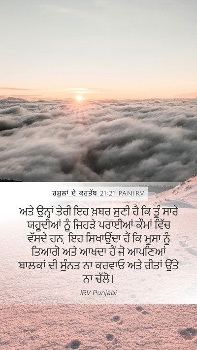 ਰਸੂਲਾਂ ਦੇ ਕਰਤੱਬ 21:21 PANIRV Bible Verse Image
