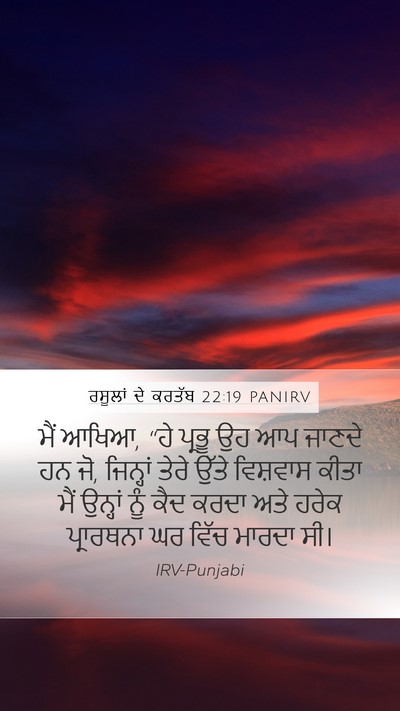 ਰਸੂਲਾਂ ਦੇ ਕਰਤੱਬ 22:19 PANIRV Bible Verse Image