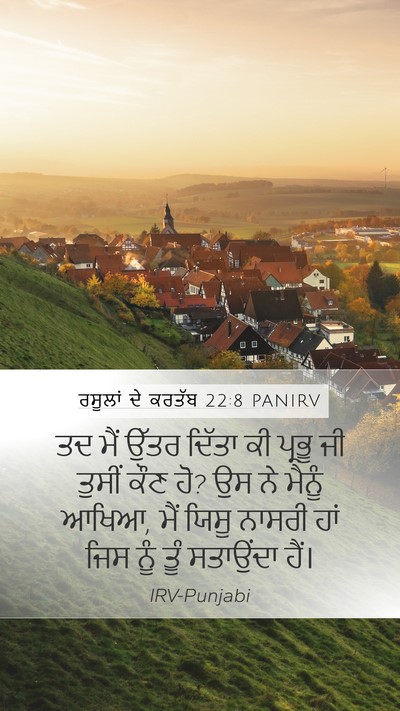 ਰਸੂਲਾਂ ਦੇ ਕਰਤੱਬ 22:8 PANIRV Bible Verse Image