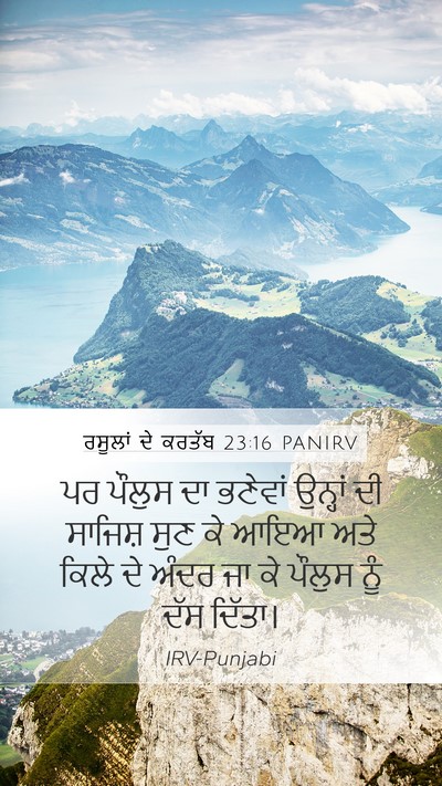 ਰਸੂਲਾਂ ਦੇ ਕਰਤੱਬ 23:16 PANIRV Bible Verse Image