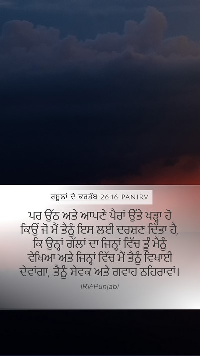 ਰਸੂਲਾਂ ਦੇ ਕਰਤੱਬ 26:16 PANIRV Bible Verse Image