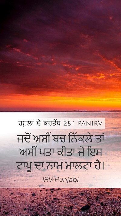 ਰਸੂਲਾਂ ਦੇ ਕਰਤੱਬ 28:1 PANIRV Bible Verse Image
