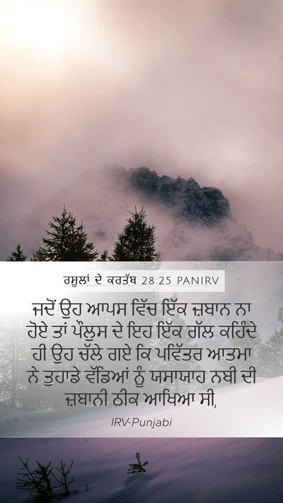 ਰਸੂਲਾਂ ਦੇ ਕਰਤੱਬ 28:25 PANIRV Bible Verse Image