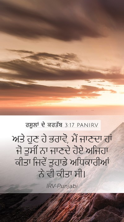 ਰਸੂਲਾਂ ਦੇ ਕਰਤੱਬ 3:17 PANIRV Bible Verse Image