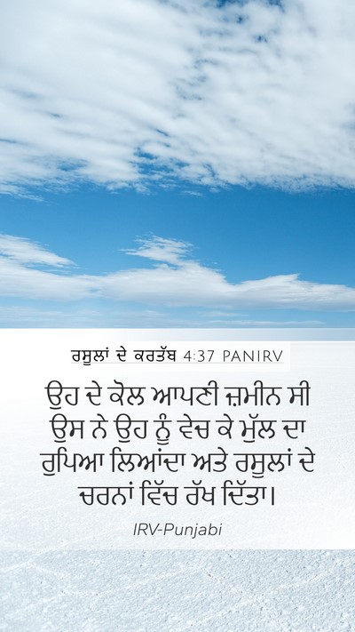 ਰਸੂਲਾਂ ਦੇ ਕਰਤੱਬ 4:37 PANIRV Bible Verse Image