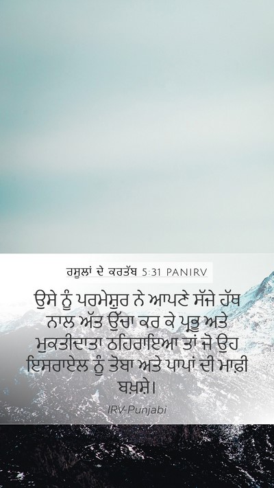 ਰਸੂਲਾਂ ਦੇ ਕਰਤੱਬ 5:31 PANIRV Bible Verse Image