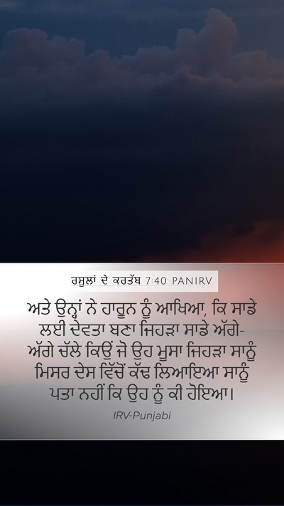 ਰਸੂਲਾਂ ਦੇ ਕਰਤੱਬ 7:40 PANIRV Bible Verse Image