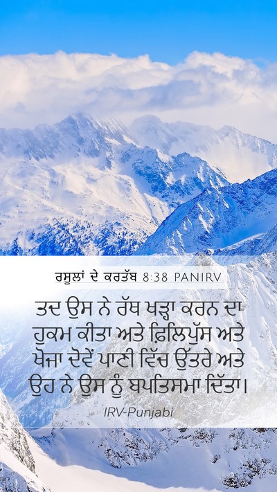 ਰਸੂਲਾਂ ਦੇ ਕਰਤੱਬ 8:38 PANIRV Mobile Phone Wallpaper - ਤਦ ਉਸ ਨੇ ਰੱਥ ਖੜ੍ਹਾ - Mobile Bible Verse Wallpaper