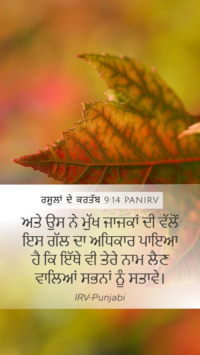 ਰਸੂਲਾਂ ਦੇ ਕਰਤੱਬ 9:14 PANIRV Bible Verse Image