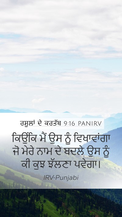 ਰਸੂਲਾਂ ਦੇ ਕਰਤੱਬ 9:16 PANIRV Bible Verse Image
