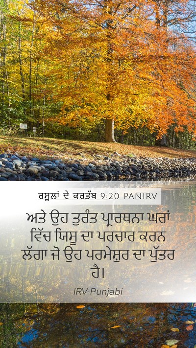 ਰਸੂਲਾਂ ਦੇ ਕਰਤੱਬ 9:20 PANIRV Bible Verse Image