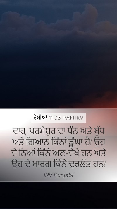 ਰੋਮੀਆਂ 11:33 PANIRV Bible Verse Image