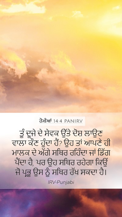 ਰੋਮੀਆਂ 14:4 PANIRV Bible Verse Image