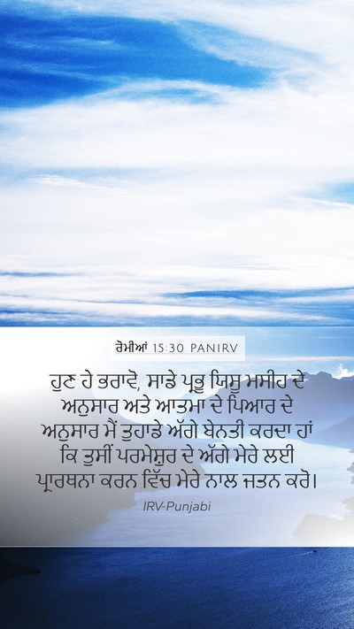 ਰੋਮੀਆਂ 15:30 PANIRV Bible Verse Image
