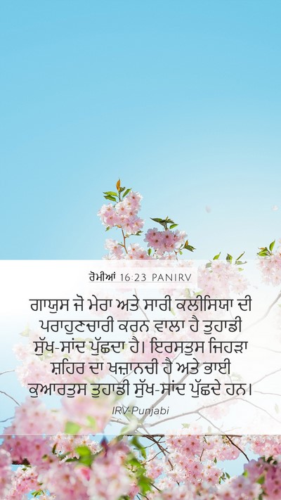 ਰੋਮੀਆਂ 16:23 PANIRV Bible Verse Image