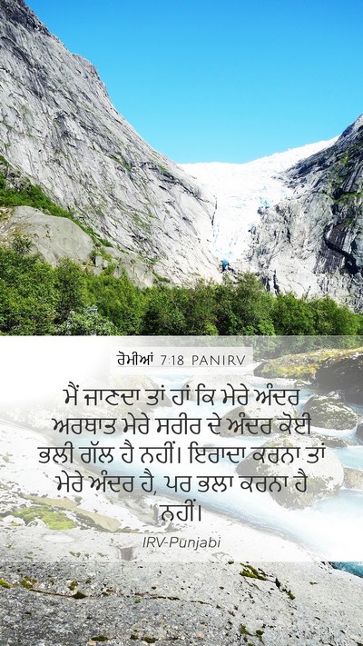 ਰੋਮੀਆਂ 7:18 PANIRV Mobile Phone Wallpaper - ਮੈਂ ਜਾਣਦਾ ਤਾਂ ਹਾਂ - Mobile Bible Verse Wallpaper