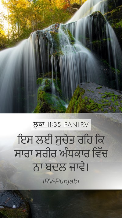 ਲੂਕਾ 11:35 PANIRV Mobile Phone Wallpaper - ਇਸ ਲਈ ਸੁਚੇਤ ਰਹਿ ਕਿ - Mobile Bible Verse Wallpaper