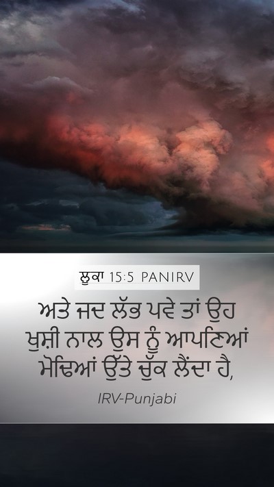 ਲੂਕਾ 15:5 PANIRV Mobile Phone Wallpaper - ਅਤੇ ਜਦ ਲੱਭ ਪਵੇ ਤਾਂ - Mobile Bible Verse Wallpaper